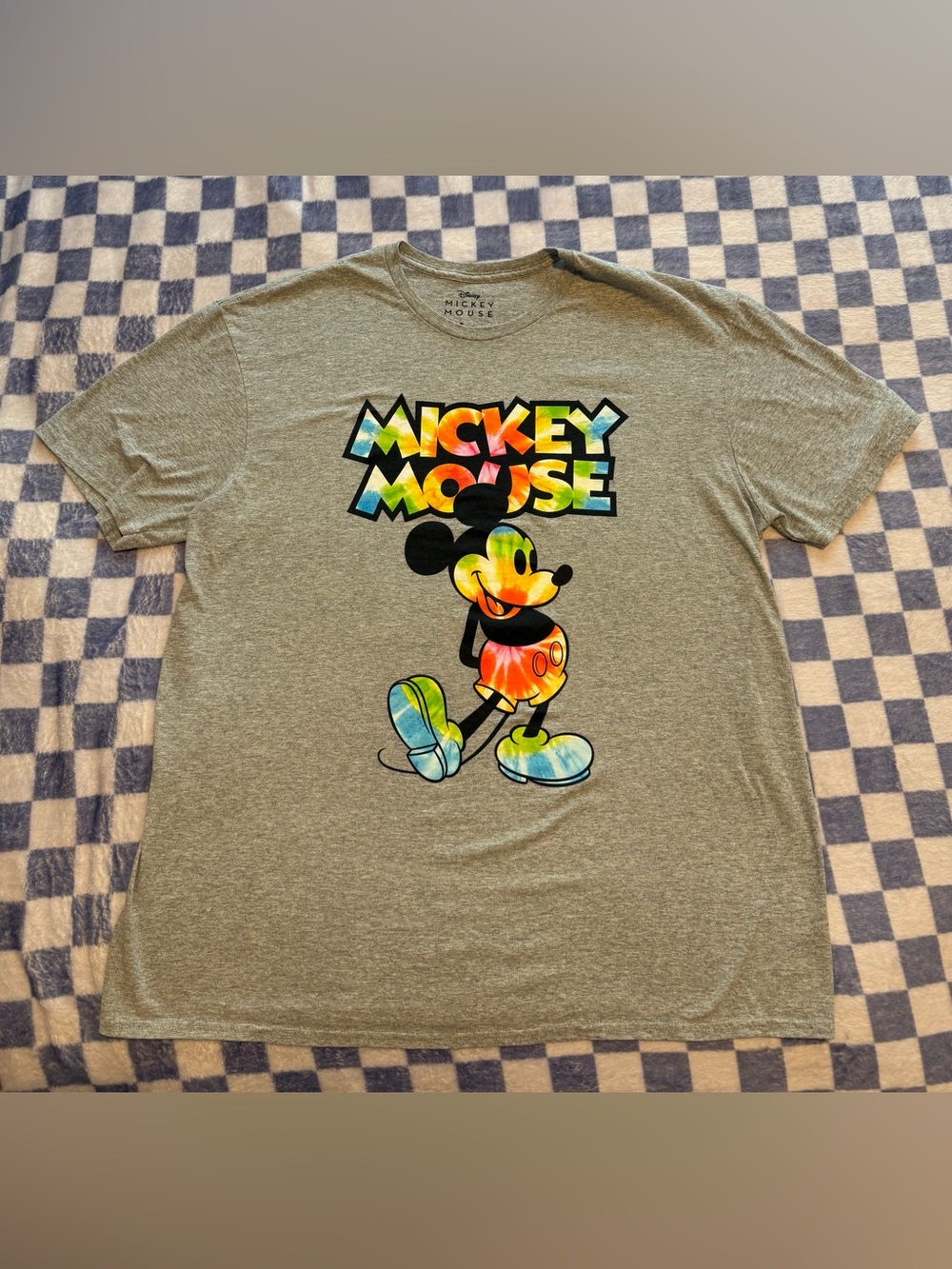 Disney Colorful Mickey Mouse Grey Graphic Tee
